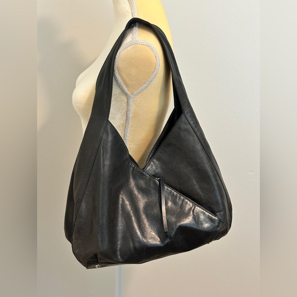 HOBO Black Leather Slouchy Hobo Bag